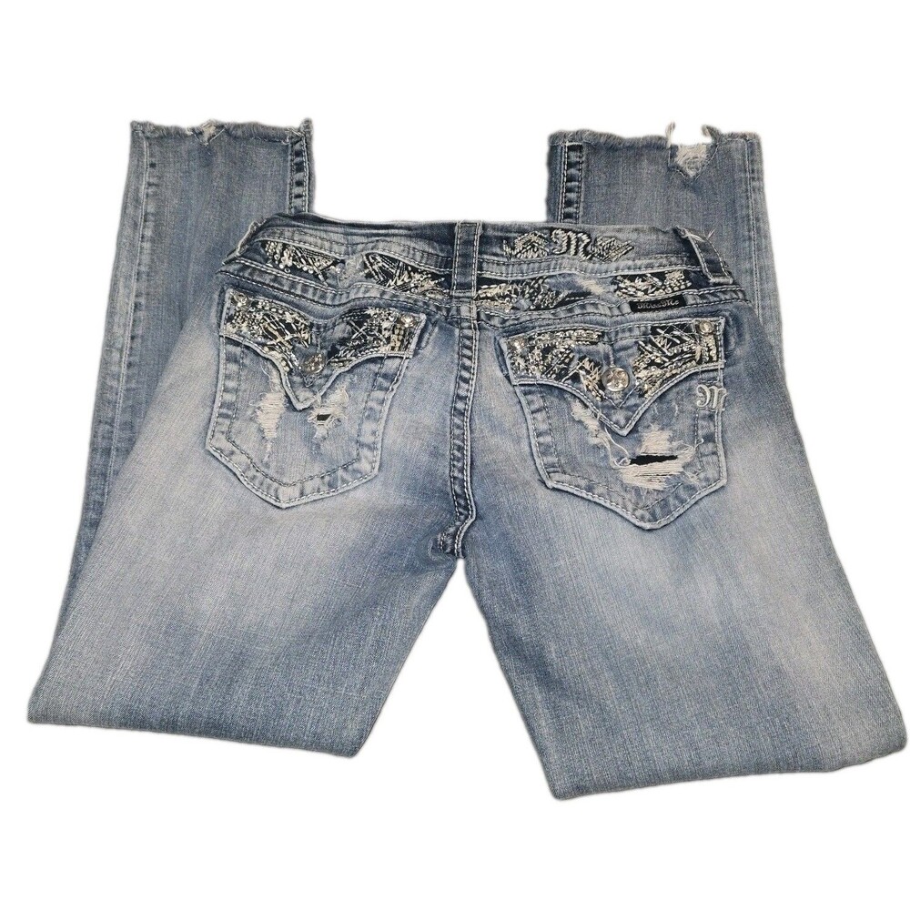 Vintage Miss Me Signature Crop Capri Jeans Womens 28 Distressed